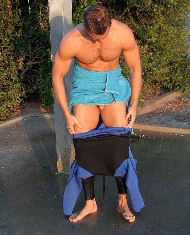 Slipping out of that wet suit