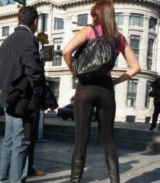 Tight spandex girl voyeur shot