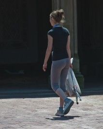 young teen in spandex