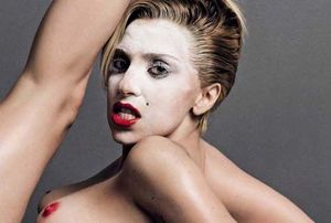Lady Gaga topless and naked in GQ Italy