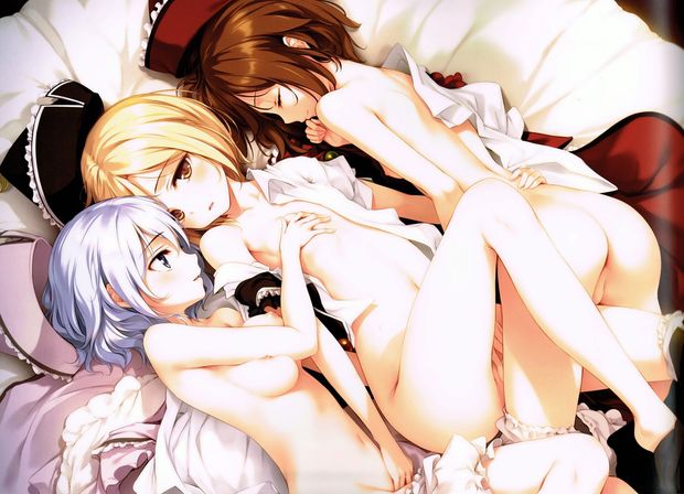 Awesome handjob hentai pic with beautiful lesbian big tits