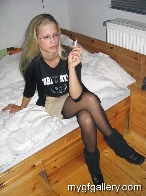 Julie in black stockings
