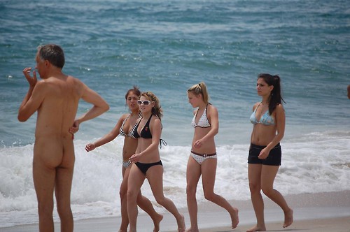 Just casually walking down the nude side of the beach.
More @