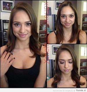 With and without makeup- I can't even tell which one is without makeup.