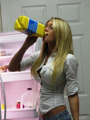 She's busting out of her shirt