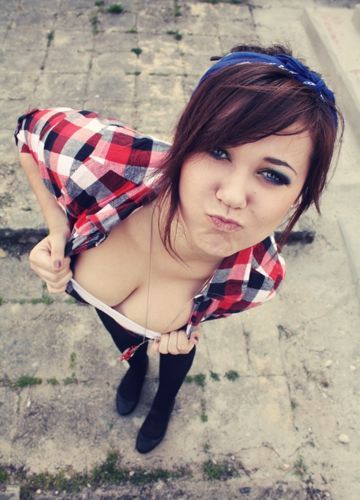 Hipster girl likes to show what she has