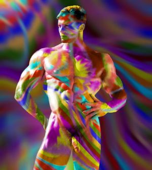 art: rainbow man bicuriousboys.blogspot.com