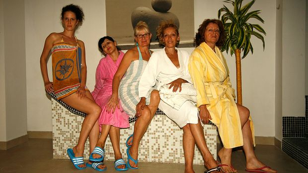 Naked mature women relaxing...