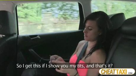 Hot and pretty amateur gets cash offer from a horny cab driver and they fuck all the way in exchange for the taxi fare