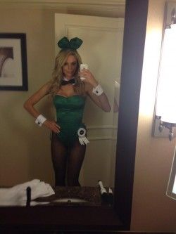 Beth Williams bunny suit selfy fully clothed