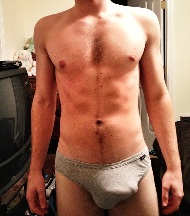Wearing my Bfs underwear from when he was in middle school