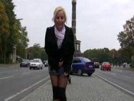German girl public flashing in Berlin and with butt plug upskirt - Amateur sex video
