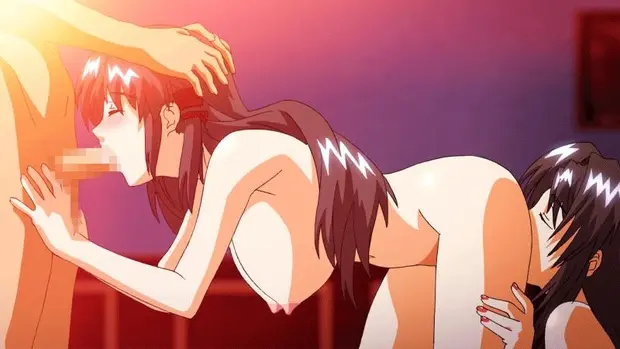 Hot hentai threesome gif image with amazing big boobs