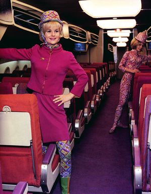 Braniff Airlines stewardess uniforms - 1970s