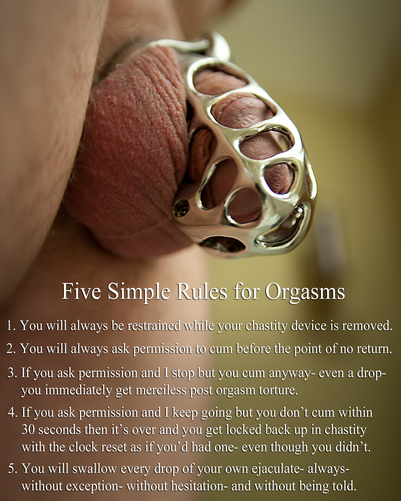 Rules when unlocked from the cage: