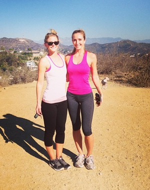 two sexy babes in yoga pants