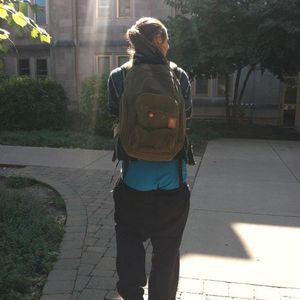 Hot college girl letting it sag for fun