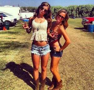 two sexy sluts at a concert