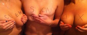 Multiple sets of rush boobs for Clemson Delta Chi