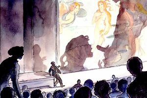 in the projector room