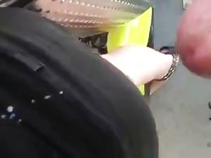 guy cums on young girl in the street, she doesn't notice