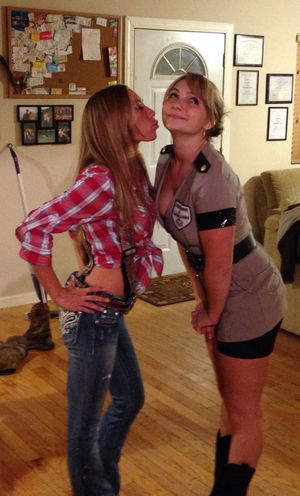 Right or Left? Two slutty girls at a party