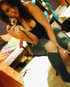 Slut KACY in her sexy tight ripped jeans