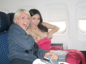 On the airplane, having some fun!