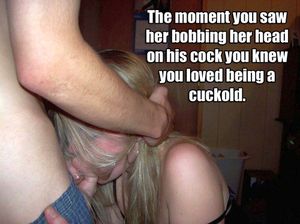 Hey cuckold! Watch your wife's head bobbing on his cock.