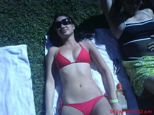 sexy tanning girl