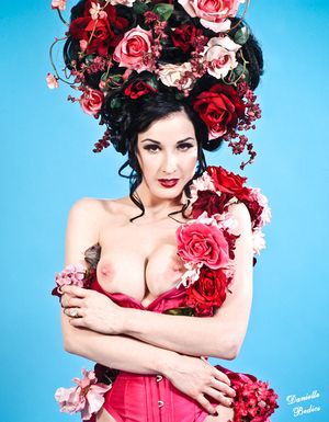 Dita Von Teese in roses