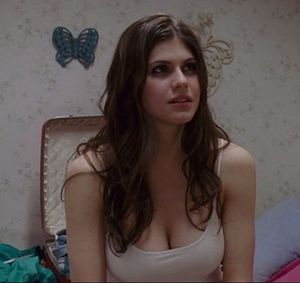 Alexandra Daddario's Lady Lumps in a Thin Tanktop
