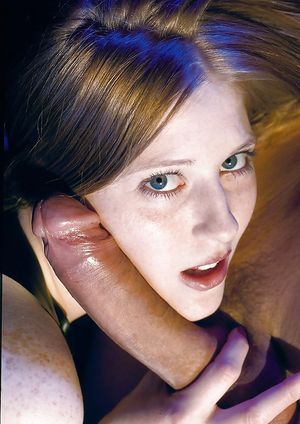 cutie pressing a hard cock against her adorable face