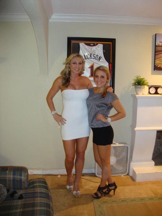 two sexy sluts at a party in tight dresses, which one would you fuck?