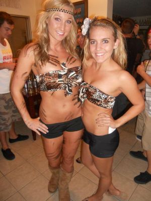 two sluts at a party in spandex shorts, which girl would you fuck?