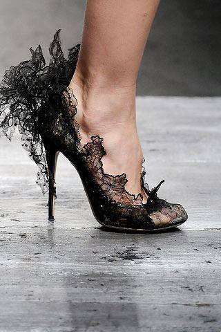 Black Lace High Heels