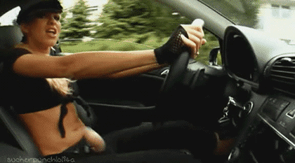Showing her passenger what she's about to give...