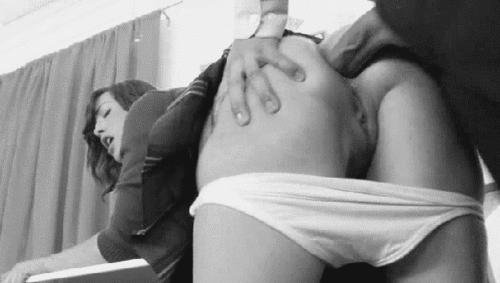 Down the center of her ass