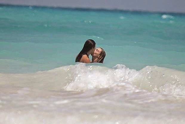 Michelle Rodriguez and Cara Delevingne have some fun in the sun on a beach in Cancun