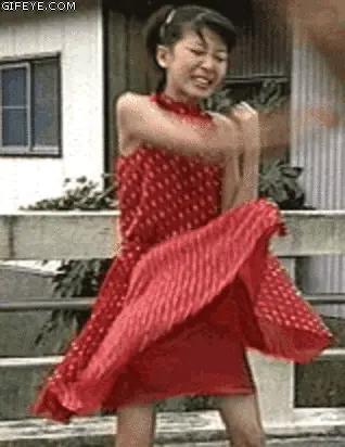 wind under her skirt