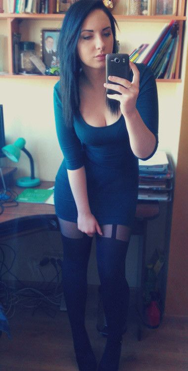 Dark-Haired Beauty in a Short Dress