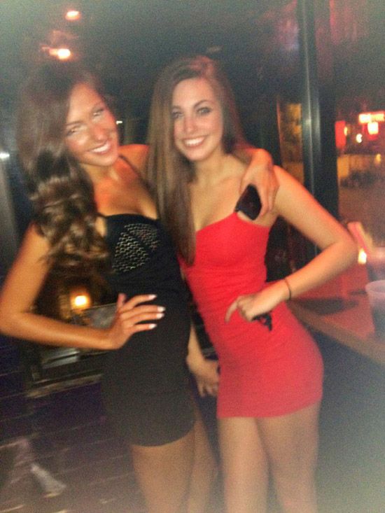 Two Cuties in Tight Dresses