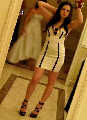Elizabeth Gillies White Dress