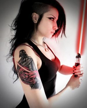 hot alt girl with lightsaber