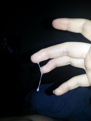 wet creamy fingers