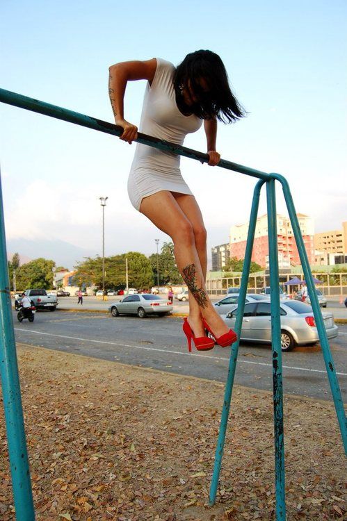 Tight White Dress on the Straight Bar