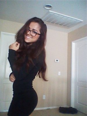 Black Hair, Black Glasses, Black Dress