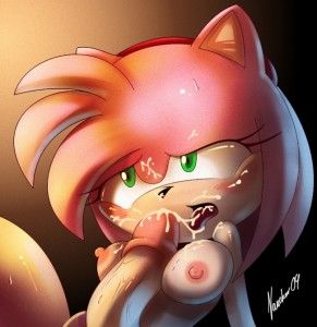 Amy Rose Futanari self blowjob