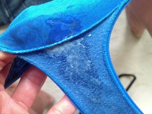 her panties are covered in dirty, creamy grool