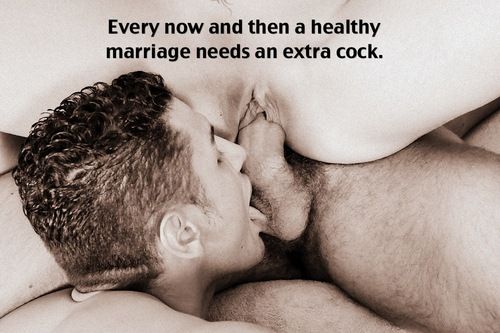 show her how much you love her. Suck her lover's cock.